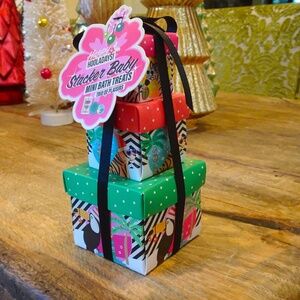 Happy Hooladays! Mini Bath Treats - Coconut Bath Salts, Bath Fizzer, & Lip Balm